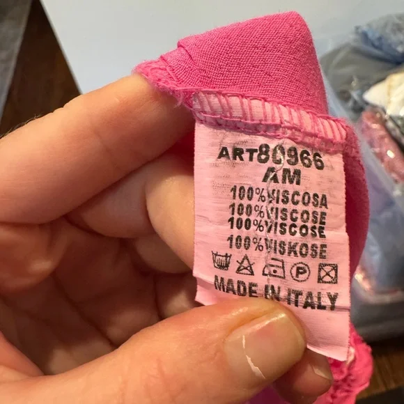 Made in Italy Pink Viscose Palazzo Pants Size M - Picture 3 of 3